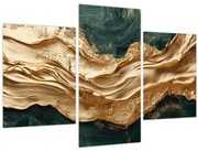 Kép - Zöld absztrakció arannyal II. (90x60 cm)