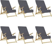 vidaXL 6 db antracitszürke 400 GSM szövet strandtörölköző 60 x 135 cm