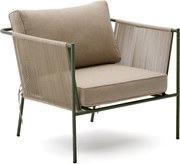 Zöld-bézs fém kerti fotel Zivia – Kave Home