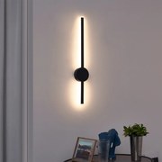 Modern fekete fali lámpa 60 cm LED-del - Clockwise