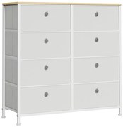 Fiókos szekrény 80x30x82cm, Fém Vázzal, Fehér Színben, AUK-E1024 WT