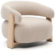 Bézs zsenília fotel Granite – Kave Home