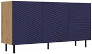 Aldabra MIX Kama 3 komód, 150x78x40 cm, tölgy-kék