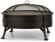 Catania, 2 az 1-ben tűzrakóhely, Ø 80cm szikrafogó, Ø 70cm grill, acél, antik hatás