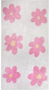 Rózsaszín-elefántcsont színű mosható gyerek szőnyeg 80x150 cm Cute Flowers Pink – Vitaus