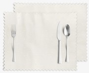 Goldea ünnepi teflonos reggeliző alátét - tej színű alapon fényes négyzetek - 2db 30 x 40 cm
