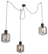 Design lógólámpa fekete füstüveggel 3-lámpás 226 cm - Qara