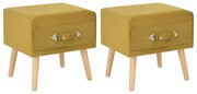 2 db mustársárga bársony éjjeliszekrény 40 x 35 x 40 cm