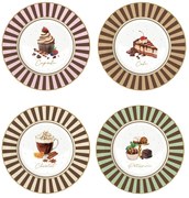 Porcelán desszertes tányérszett 4 db-os 19 cm dobozban Sweet Moments