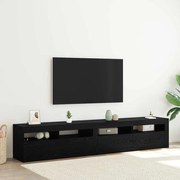 TV Szekrények 2 pcs Musta tammi 210 x 35 x 40 cm Faanyag