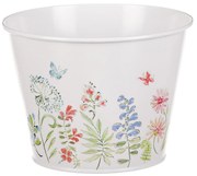 Virágos rét virágtartó, 16 x 12 cm, fém