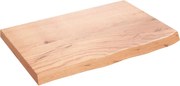 vidaXL világosbarna kezelt tömör tölgyfa asztallap 60x40x(2-4) cm