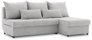 Venezia sarokkanapé, 3 ágyneműtartóval, kordbársony, univerzális oldal, hab töltet, szürke