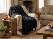 Mikroszálas pléd SOFT, fekete Méret: 200 x 220 cm