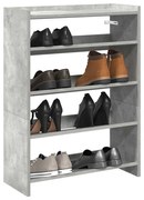 betonszürke szerelt fa cipőtartó 60x25x81 cm