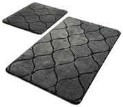 Wave 2 db-os sötétszürke négyszögletes fürdőszobai kilépő szett - Foutastic