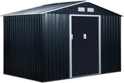 Outsunny 4,9 m²-es Kerti Tároló, Tetős Kerti Ház, Kicsúsztatható Ajtó, Alapozás, 277 x 195 x 192 cm, Horganyzott Acélból Készült, Időjárásálló Kerti S