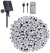 21,6 m-es 480 LED-es fényfüzér, hybrid tölthető-napelemes, hideg fehér, 8 világítási mód, időzíthető, távvezérlős