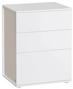 Éjjeliszekrény RAMONA, 58x35x45 cm, matt fehér/bézs Vasagle