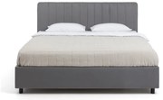Szürke kárpitozott ágyneműtartós franciaágy matraccal, ágyráccsal 180x200 cm Myra Slim Line – Bonami Selection