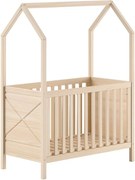 Natúr színű borovi fenyő babaágy állítható magassággal 60x120 cm Scott – Vipack