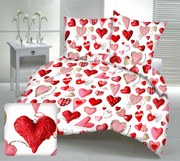 Love krepp ágyneműhuzat TiaHome - 1x Párna 90x70cm, 1x Paplan 140x200cm