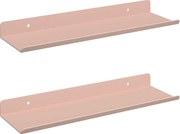 vidaXL Lebegő polc 2 pcs Rózsaszín 30 x 9 x 2,5 cm Acél