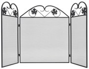 fekete vas 3-paneles kandallórács