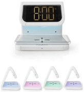 Nedis WCACQ10W1WT - LED RGB Ébresztőóra vezeték nélküli töltővel LED/10W/5V fehér