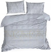 Ágyneműhuzat Geo 160x200 Design91 acél fehér arany