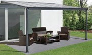 Féltetős alumínium pergola antracit átlátszó tetővel 303 cm x 312 cm P-312-1