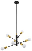 Eglo 79453 - Csillár zsinóron SAN ROBERTO 6xE27/60W/230V fekete/arany