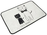 Fehér-fekete fürdőszobai kilépő 60x40 cm Little Cats - Foutastic