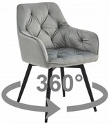 JORK360 VELVET világosszürke forgó étkezőszék
