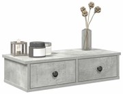 Falipolc fiókokkal betonszürke 60x28x15 cm műszaki fa