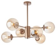 Redo 01-2943 - Csillár rúdon MUNDI 6xE14/28W/230V réz