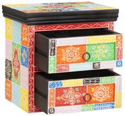 Többszínű Éjjeli Szekrény 40x30x40 cm Szilárd Fa Mangó