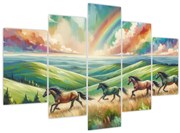 Kép – Vágtázó lovak a tájban (150x105 cm)