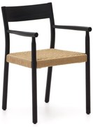 Fekete-natúr színű tölgyfa étkezőszék Yalia – Kave Home