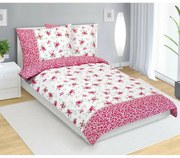 Bellatex Rózsa pamut ágyneműhuzat rózsaszín, 140 x 200 cm, 70 x 90 cm