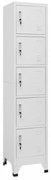 világosszürke acél zárható szekrény 38 x 40 x 180 cm