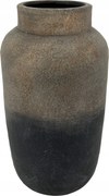 Tesa kerámia váza, 21,5x21,5x41 cm patinás rozsdafekete