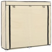 krémszínű szövet cipőszekrény borítóval 115 x 28 x 110 cm