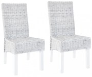 2 db világosbarna Kubu rattan és mahagóni fa étkezőszék