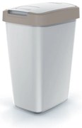 Szemeteskosár színes tetővel, 12 l, barna / szürke