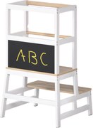 PLAY tanulótorony fenyőfa, 93x56x49cm, fehér/natúr barna Spielwerk