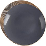 Orion Kerámia desszert tányér szett, szürke máz, 20,5 cm, 6 db