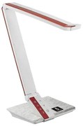 LED asztali lámpa fehér-piros csíkkal 10W érintős-fényerőszabályozható