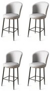 Uras Grey and Black bárszék szett, 4 db, 4 db