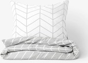 Goldea pamut ágyneműhuzat - cikcakk fehér és szürke 140 x 200 és 70 x 90 cm